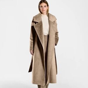 Brand New SENTALER SURI ALPACA LONG NOTCHED COLLAR WRAP COAT
